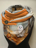 Cute Ghost with A Pumpkin Halloween Print Casual Scarf