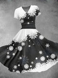 Women's Christmas Snowflake Print Design Maxi Dress