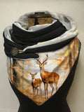 Cute Deer Autumn Halloween Print Casual Scarf