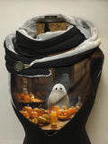 Cute Ghost Pumpkin Dinner Halloween Print Casual Scarf