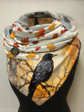 Crow Branch Halloween Print Casual Scarf