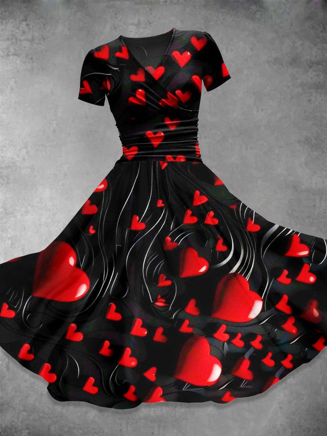 Valentine's Day  Art  Print Casual Dress