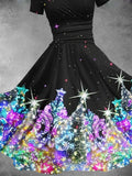 Women's Christmas Decoration Rhinestone Sequins Christmas Design Maxi Dress