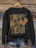 Hello 2024 Happy New Year Print Casual  Sweatshirt