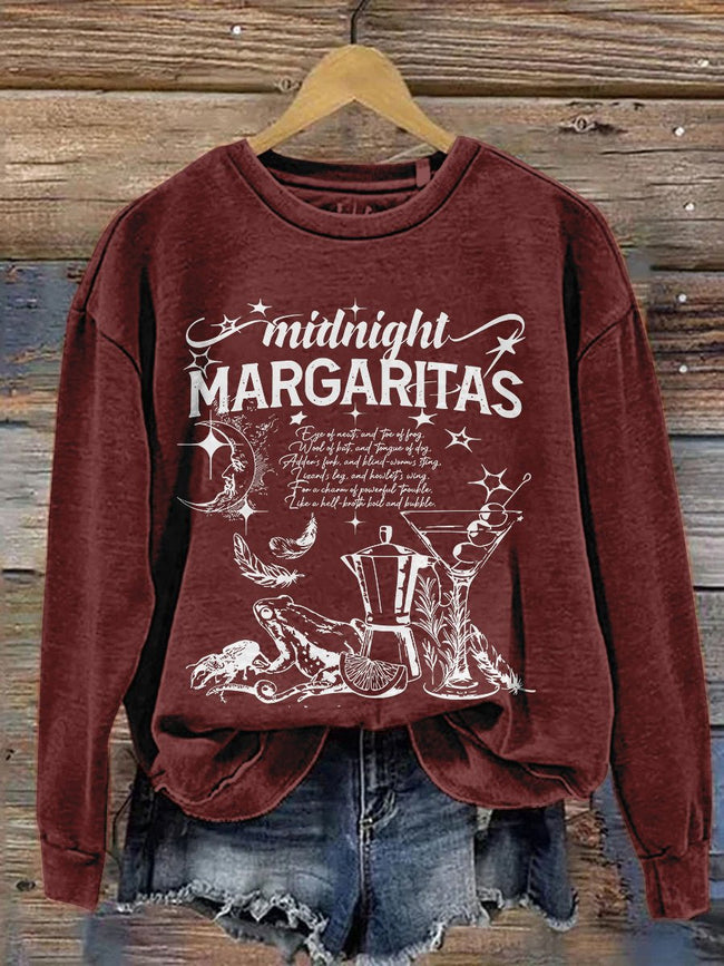 Practical Magic Apothecary Witch Halloween Midnight Margaritas Print Casual Sweatshirt