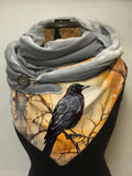 Crow Branch Halloween Print Casual Scarf