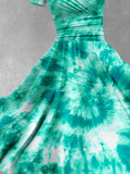 Women's St. Patrick's Day Gift Tie Dye Pattern Print Design Maxi Dress