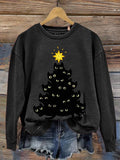 Funny Cat Christmas Print Casual  Sweatshirt