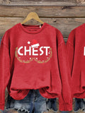 Unisex  Chest Nuts Christmas  Print Casual  Sweatshirt