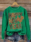 Hello 2024 Happy New Year Print Casual  Sweatshirt