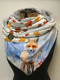 Cute Fox Watercolor Halloween Print Casual Scarf