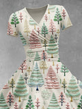 Women's Christmas Gift Christmas Tree Print Design Maxi Dress