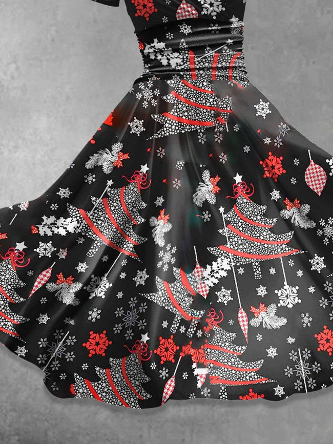 Women's  Christmas Tree Print Casual Dress
