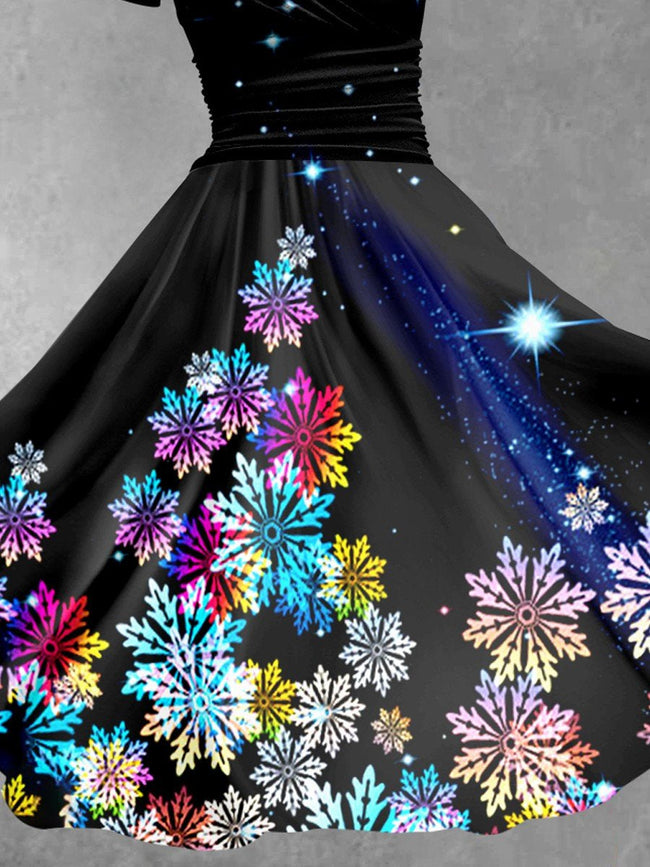 Women's Glitter Christmas Print Casual Dress
