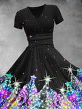 Women's Christmas Decoration Rhinestone Sequins Christmas Design Maxi Dress