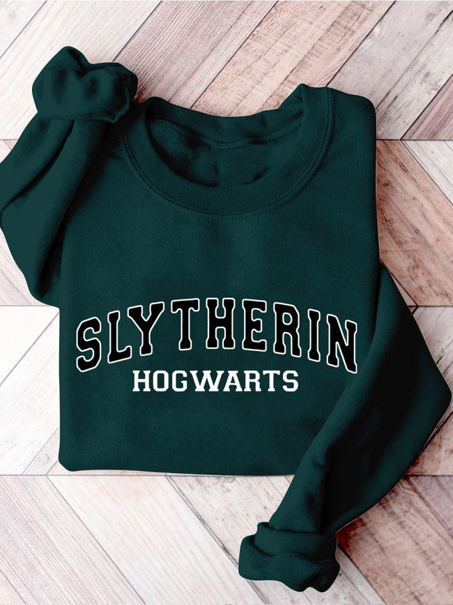 Magical Wizard Castle Wizard Book Lover Family Vacation Slytherin Print Casual Sweatshirt
