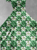 Women's St. Patrick's Day Gift Four Leaf Clover Print Design Maxi Dress