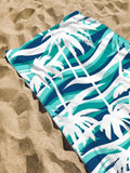Wavy Palm Tree Print Beach Towel Poster Sweat Towel