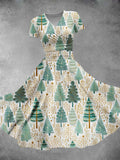 Women's Christmas Gift Christmas Tree Print Design Maxi Dress