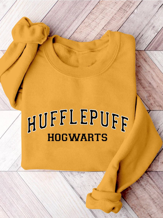Magical Wizard Castle Wizard Book Lover Family Vacation Hufflepuff Print Casual Sweatshirt