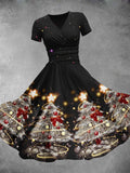 Women's Christmas Gifts Shiny Christmas Tree Design Maxi Dress