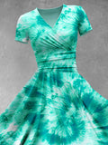 Women's St. Patrick's Day Gift Tie Dye Pattern Print Design Maxi Dress