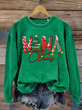 Christmas Grandma Nana Claus Print Casual Sweatshirt