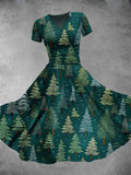 Women's Christmas Gift Christmas Tree Print Design Maxi Dress