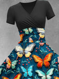 Women's  Valentine's Day Gift Butterfly Print Art Design Maxi Dress