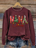 Christmas Grandma Nana Claus Print Casual Sweatshirt