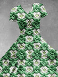 Women's St. Patrick's Day Gift Four Leaf Clover Print Design Maxi Dress