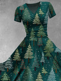 Women's Christmas Gift Christmas Tree Print Design Maxi Dress