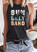 Sun Salt Sand Beach Coconut Tree Tank