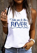 Take Me To The River Anchor O-Neck Tank Top