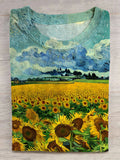 Unisex Sunflower Painting Art Abstract Print T-Shirt