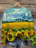Unisex Sunflower Painting Art Abstract Print T-Shirt